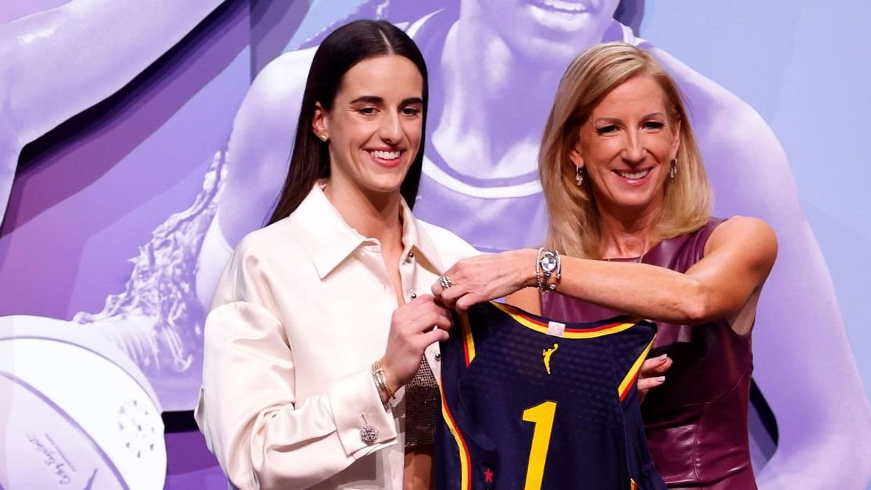 Caitlin Clark with WNBA Commissioner Cathy Engelbert