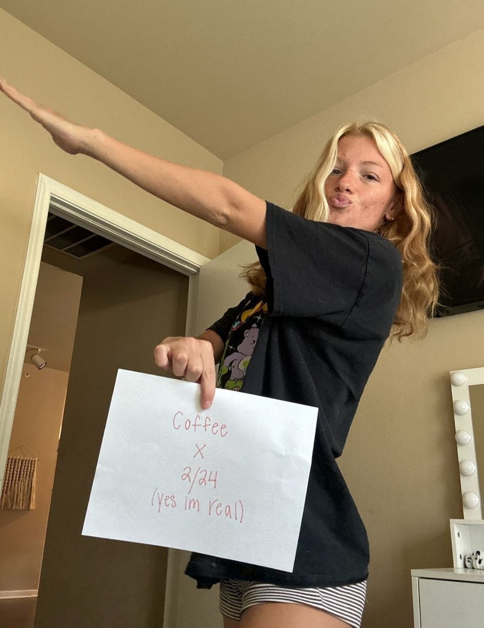 Carly Minnick throwing a Nazi Salute