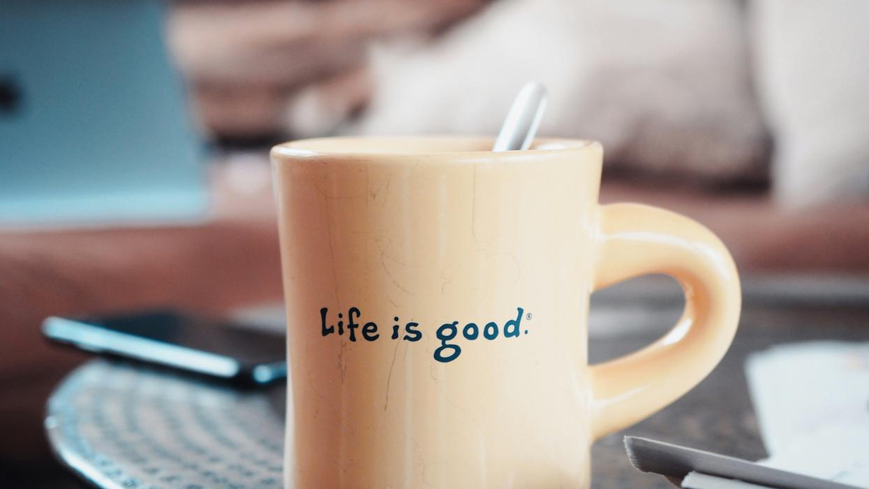 ceramic "Life is good" mug