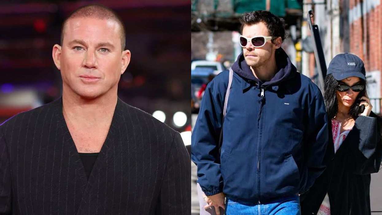 Channing Tatum (left) denies using a burner account to troll Zoë Kravitz and Harry Styles (right).