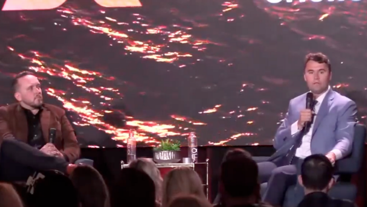 Charlie Kirk speaks during a Turning Point USA event