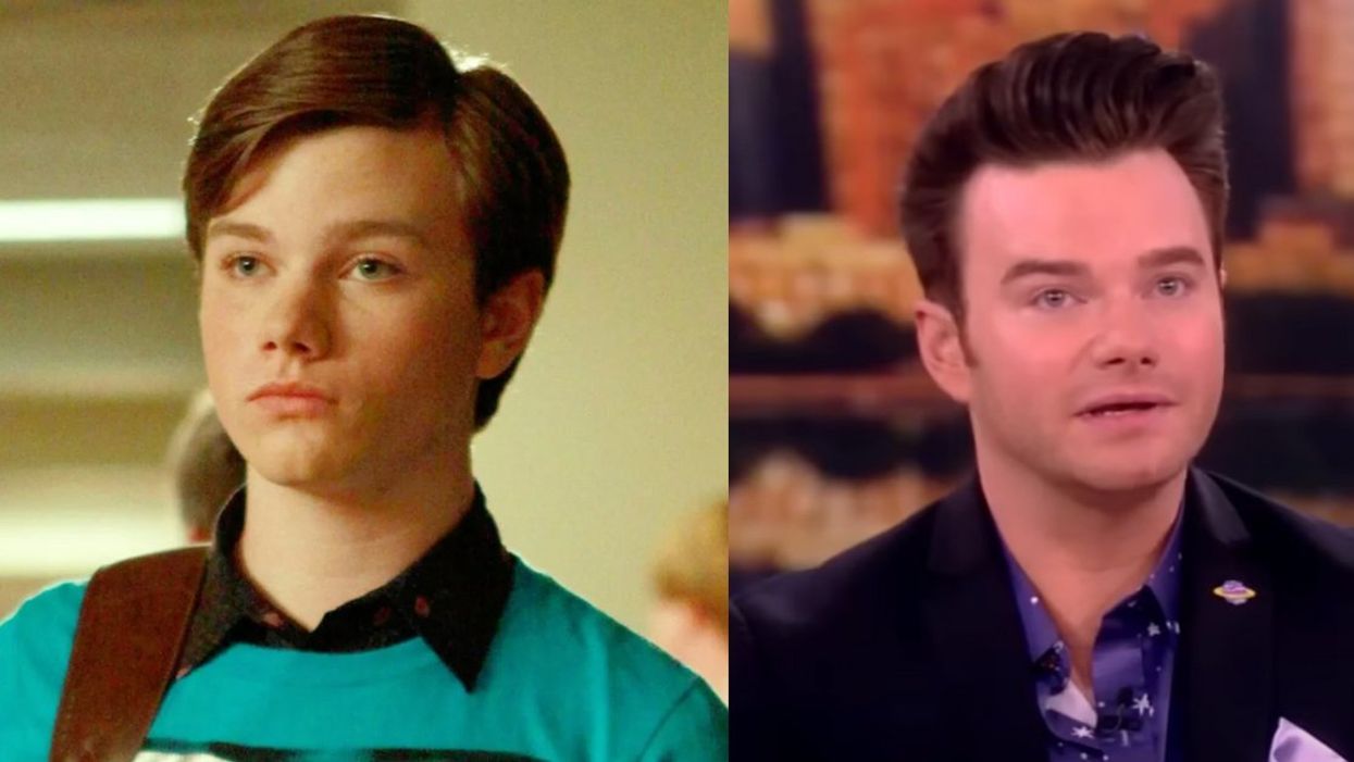 Chris Colfer as Kurt Hummel on 'Glee'; screenshot of Chris Colfer from 'The View'