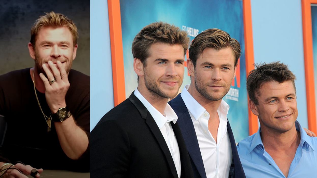 Chris Hemsworth taking lie detector test; Liam, Chris and Luke Hemsworth