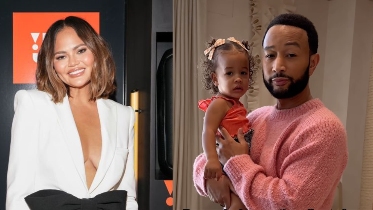 Chrissy Teigen; Instagram screenshot of John Legend and daughter Esti