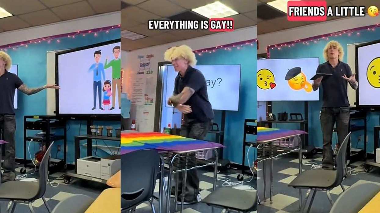 Christian Shearhod leads a classroom discussion challenging stereotypes and teaching students what the word “gay” actually means.