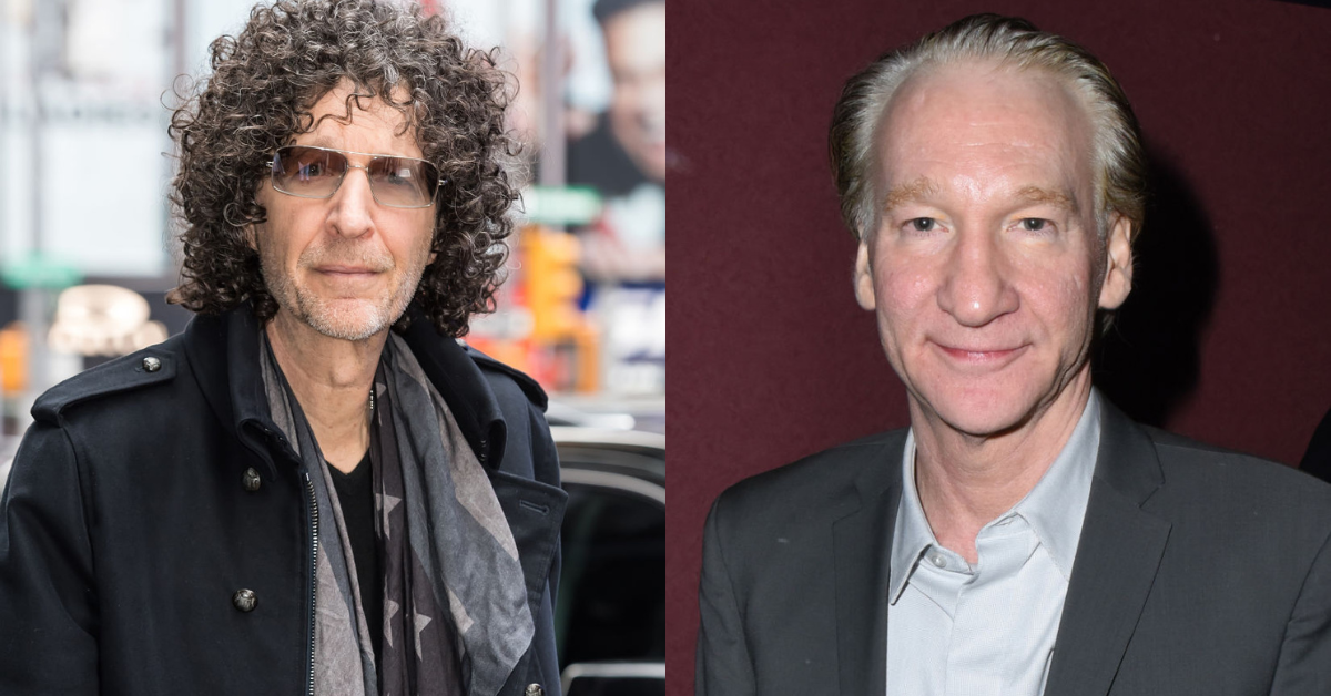 Close ups of Howard Stern and Bill Maher