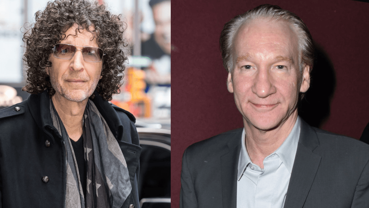 Close ups of Howard Stern and Bill Maher