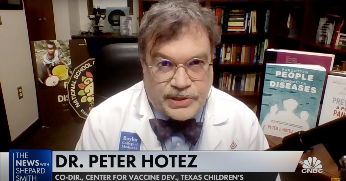 CNBC screenshot of Dr. Peter Hotez