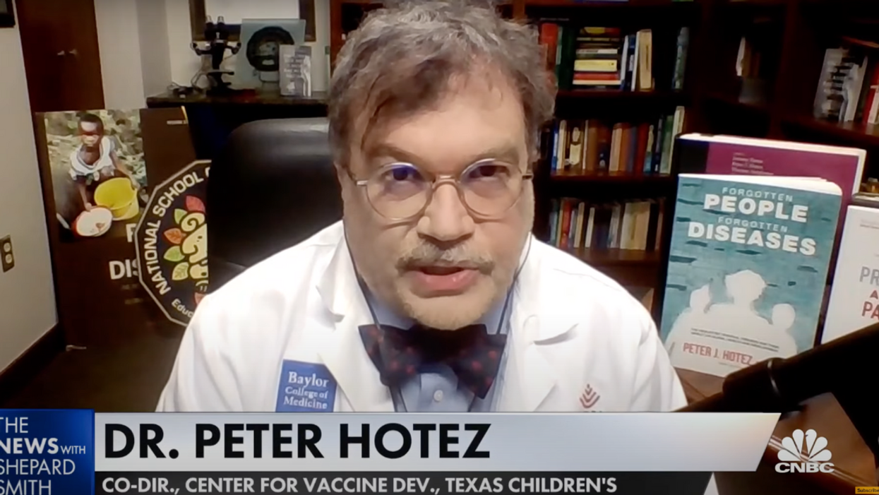 CNBC screenshot of Dr. Peter Hotez