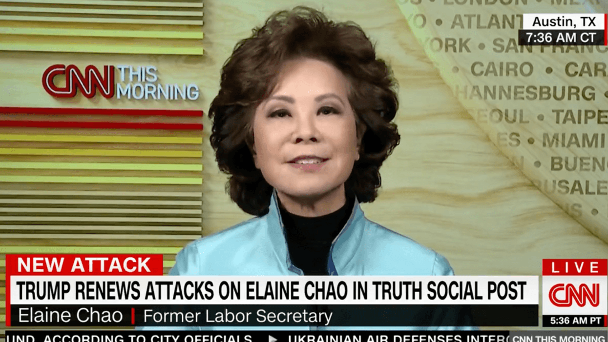 CNN screenshot of Elaine Chao during her interview