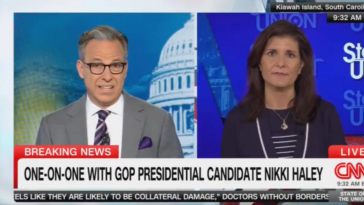 CNN screenshot of Jake Tapper and Nikki Haley