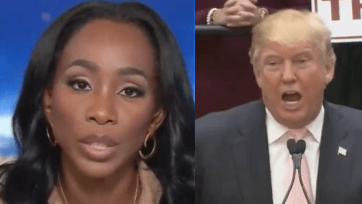 CNN screenshots of Abby Philip and Donald Trump