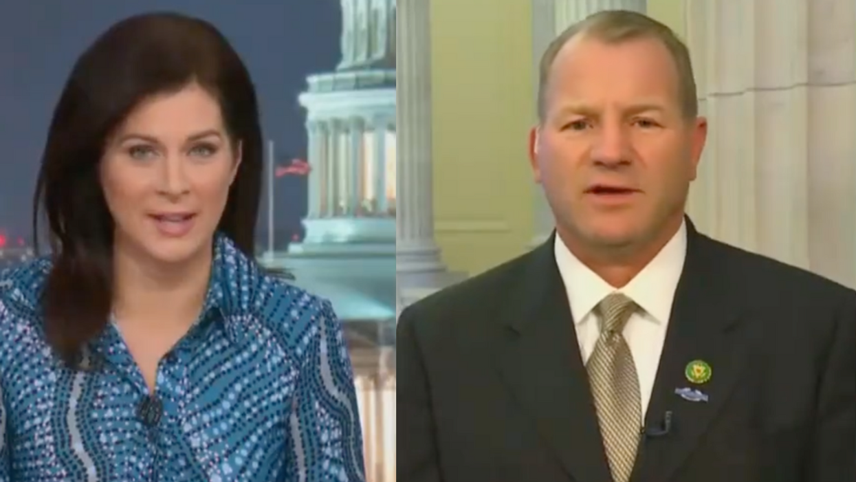 CNN screenshots of Erin Burnett and Troy Nehls during their interview