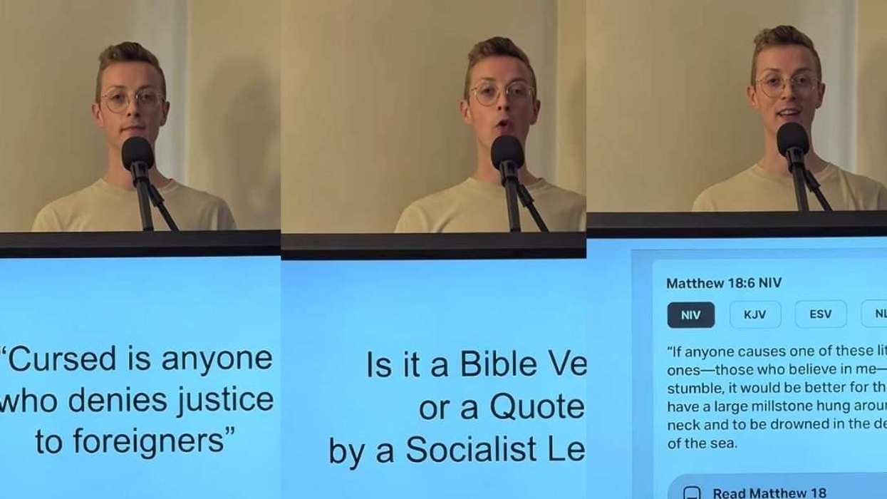 Comedian Danny Killea puts Bible verses and socialism to the test.