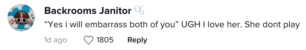 Comment from TikTok user Backrooms Janitor 