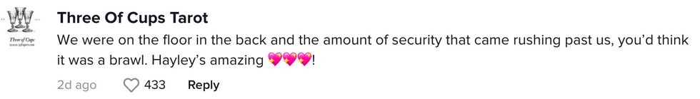 Comment from TikTok user Three Of Cups Tarot 