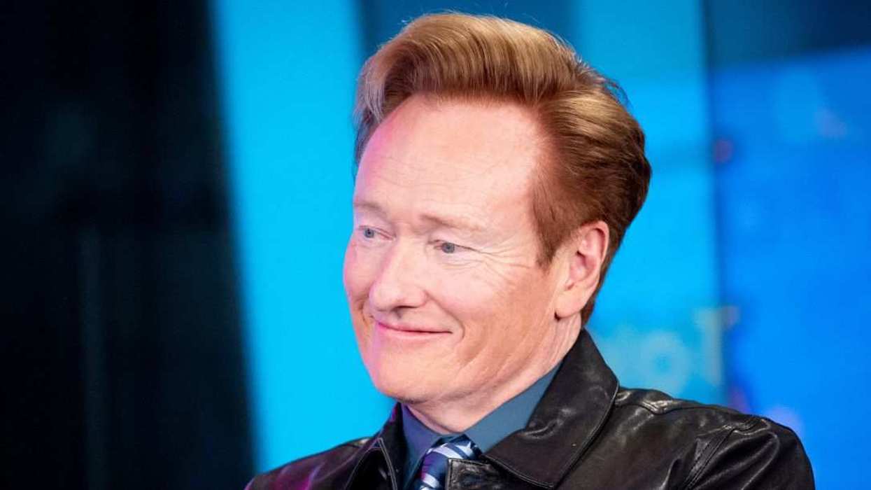 Conan O'Brien attends SiriusXM's Front Row with the cast of "Toy Story 5" at SiriusXM Studios.