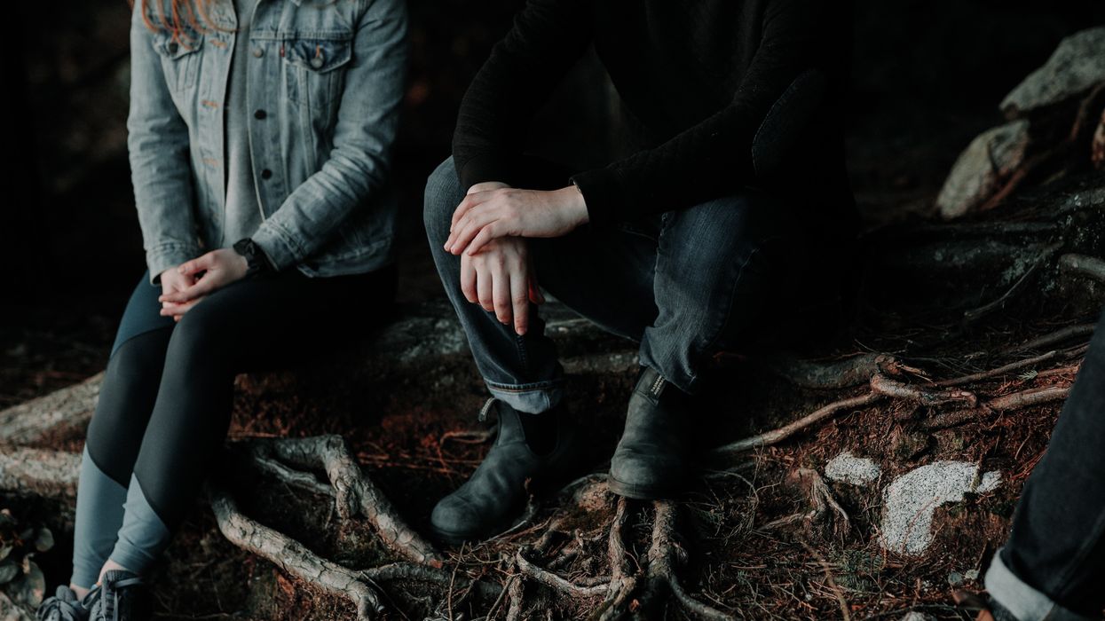 Couple sitting down talking