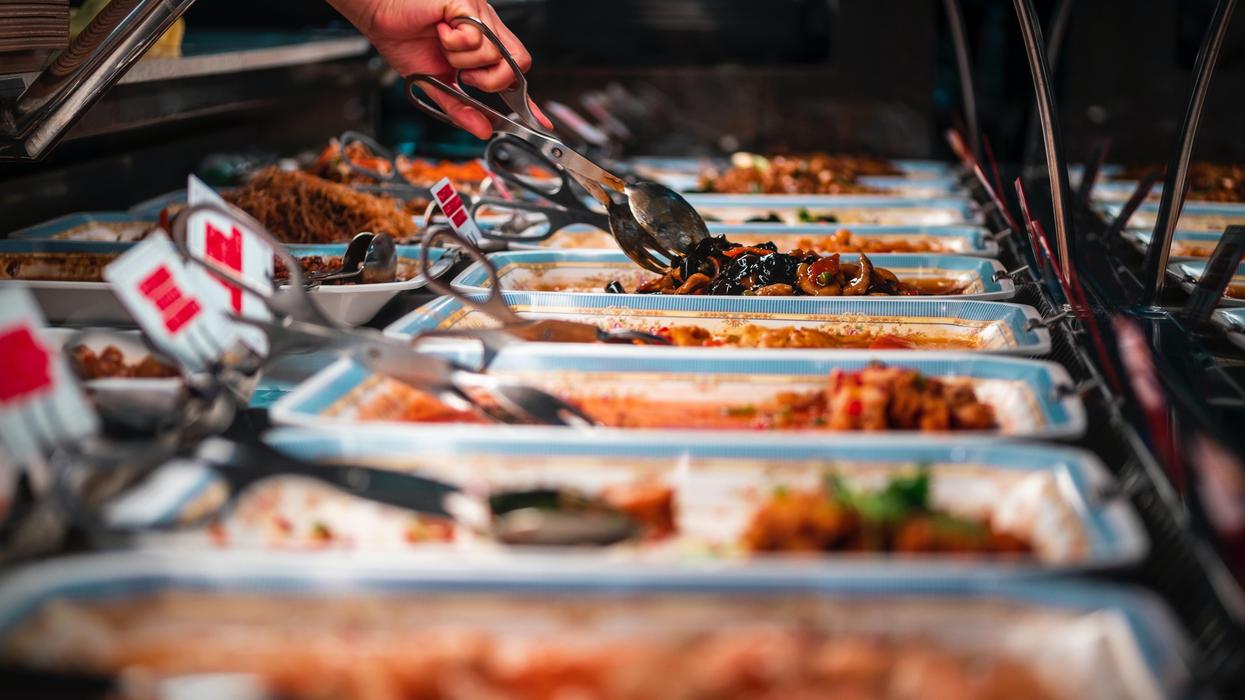 Customers enjoying buffet