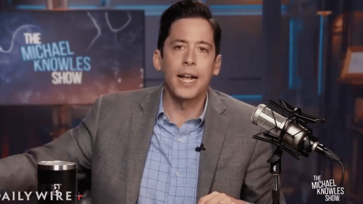 Daily Wire screenshot of Michael Knowles on his program
