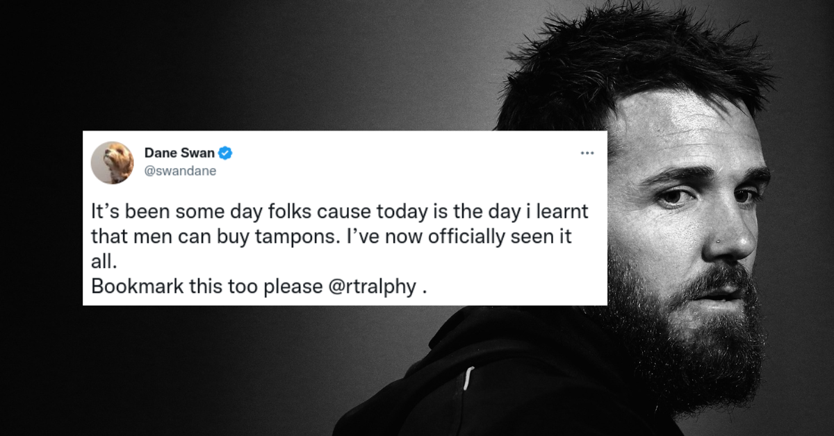 Dane Swan with Tweet superimposed on top