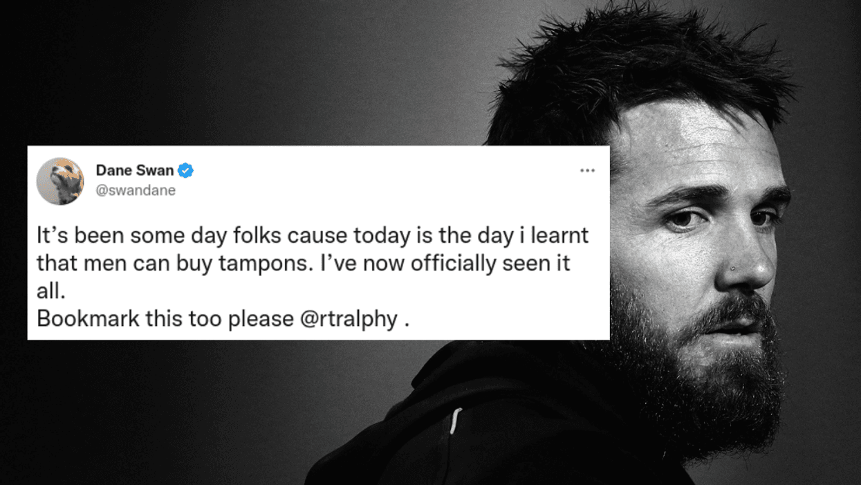 Dane Swan with Tweet superimposed on top