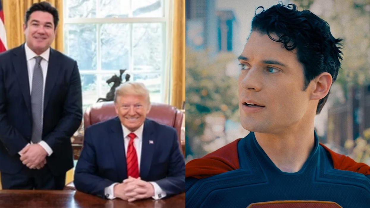 Dean Cain and Donald Trump; David Corenswet in Superman (2025)