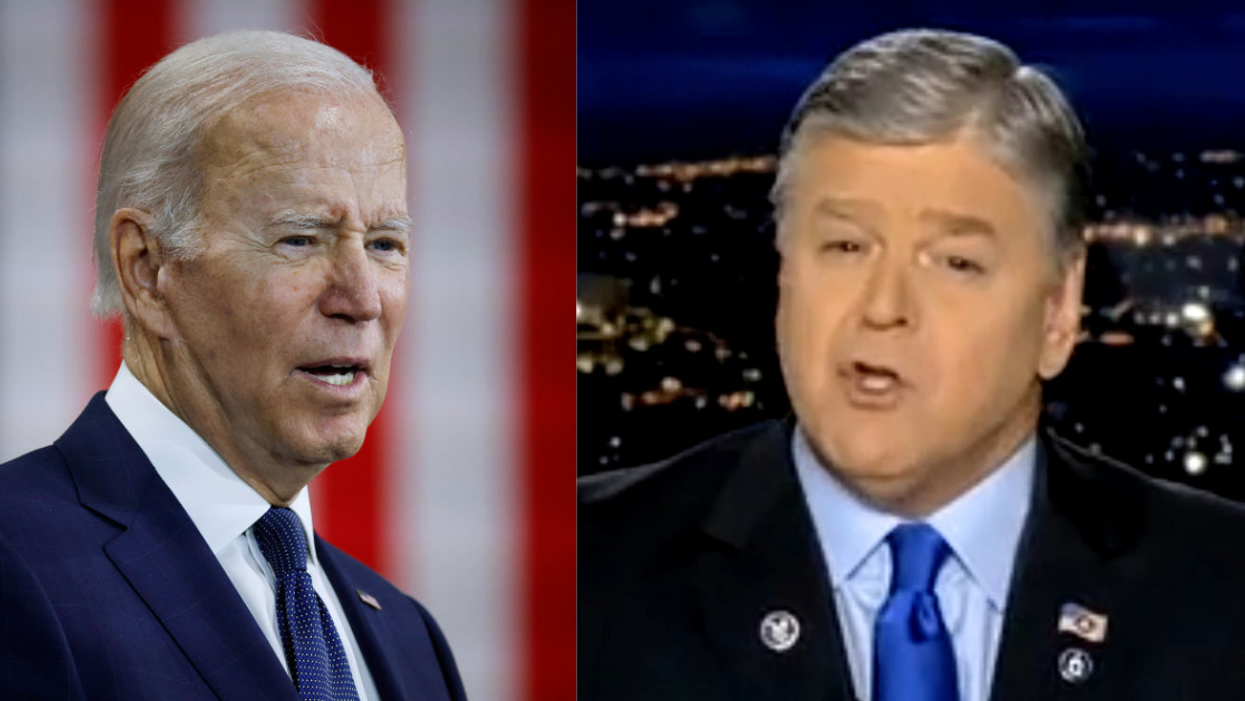 Democratic President Joe Biden (left); Fox News host Sean Hannity