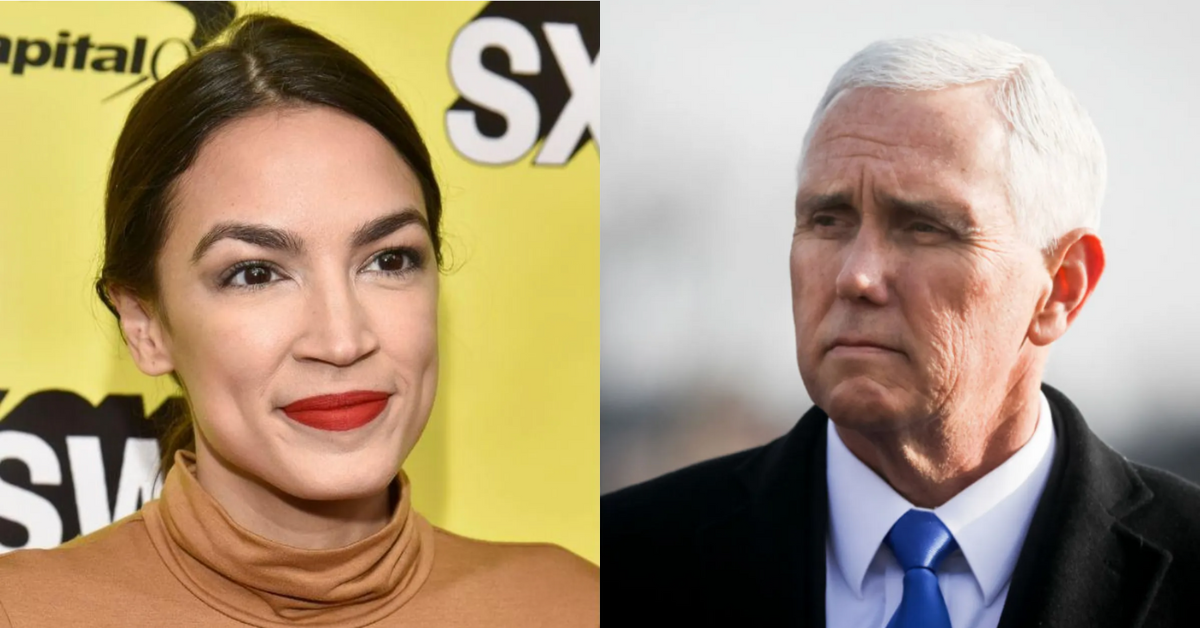 Democratic Representative Alexandria Ocasio-Cortez; former Republican Vice President Mike Pence