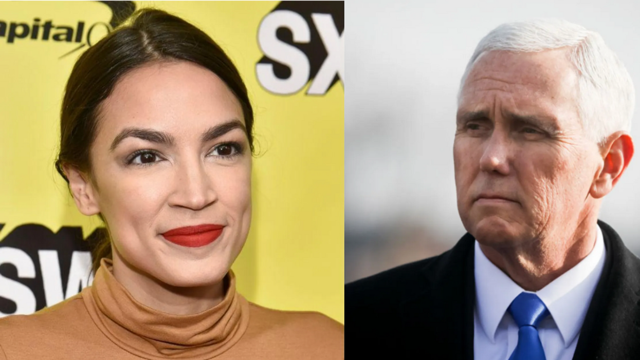 Democratic Representative Alexandria Ocasio-Cortez; former Republican Vice President Mike Pence