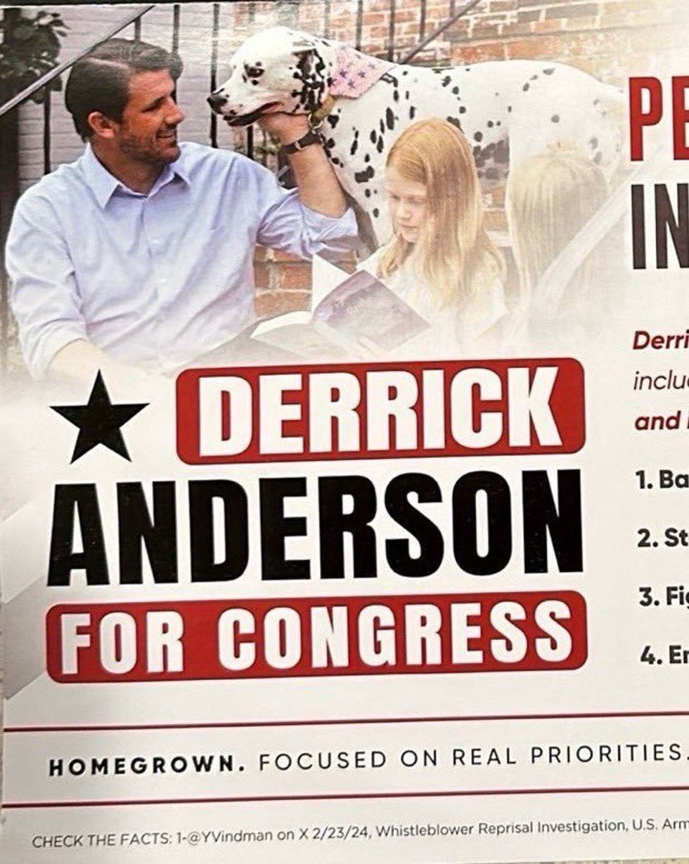 Derrick Anderson's mailer featuring his "daughter"