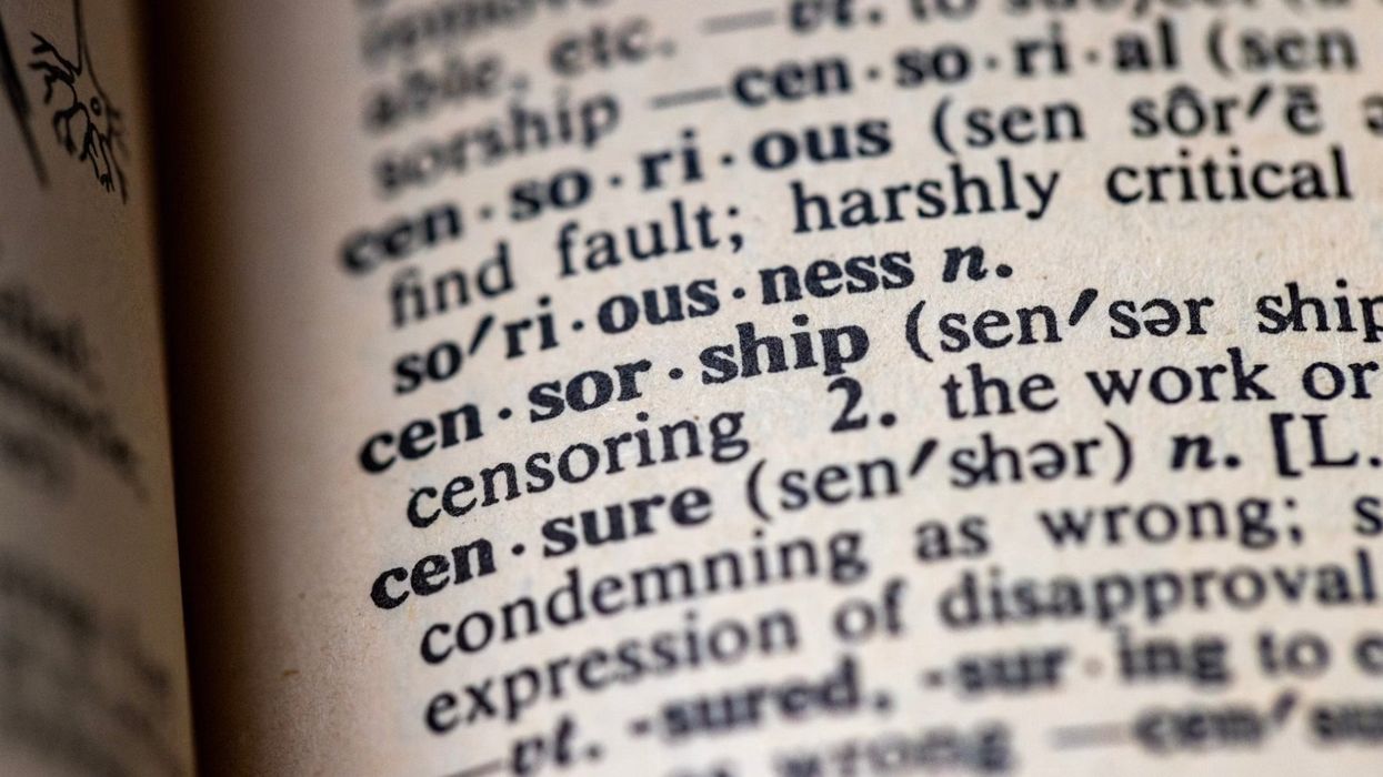 dictionary entry for "censorship"