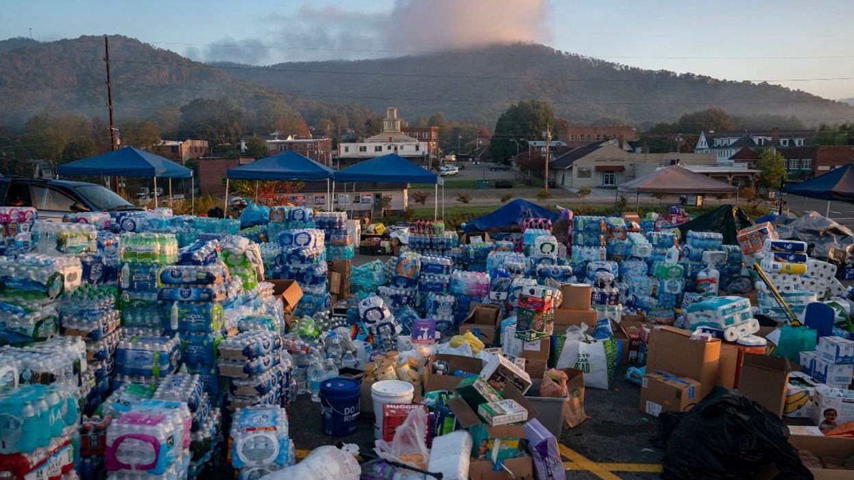 Distribution center early morning in Burnsville, North Carolina