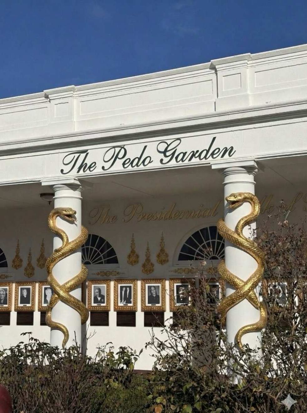Doctored "Pedo Garden" sign