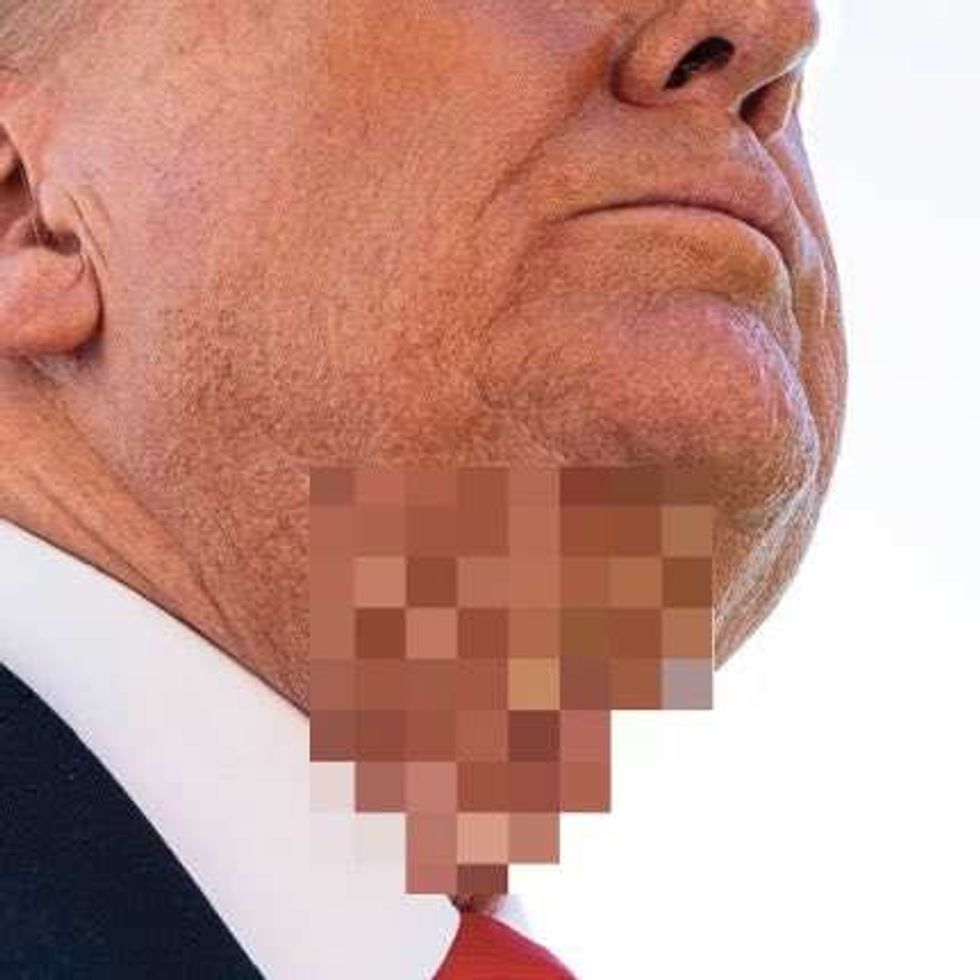 Doctored photo of Trump's neck on Time magazine cover