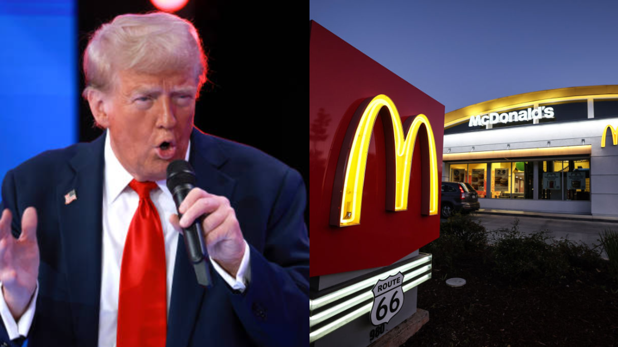 Donald Trump; a McDonald's location