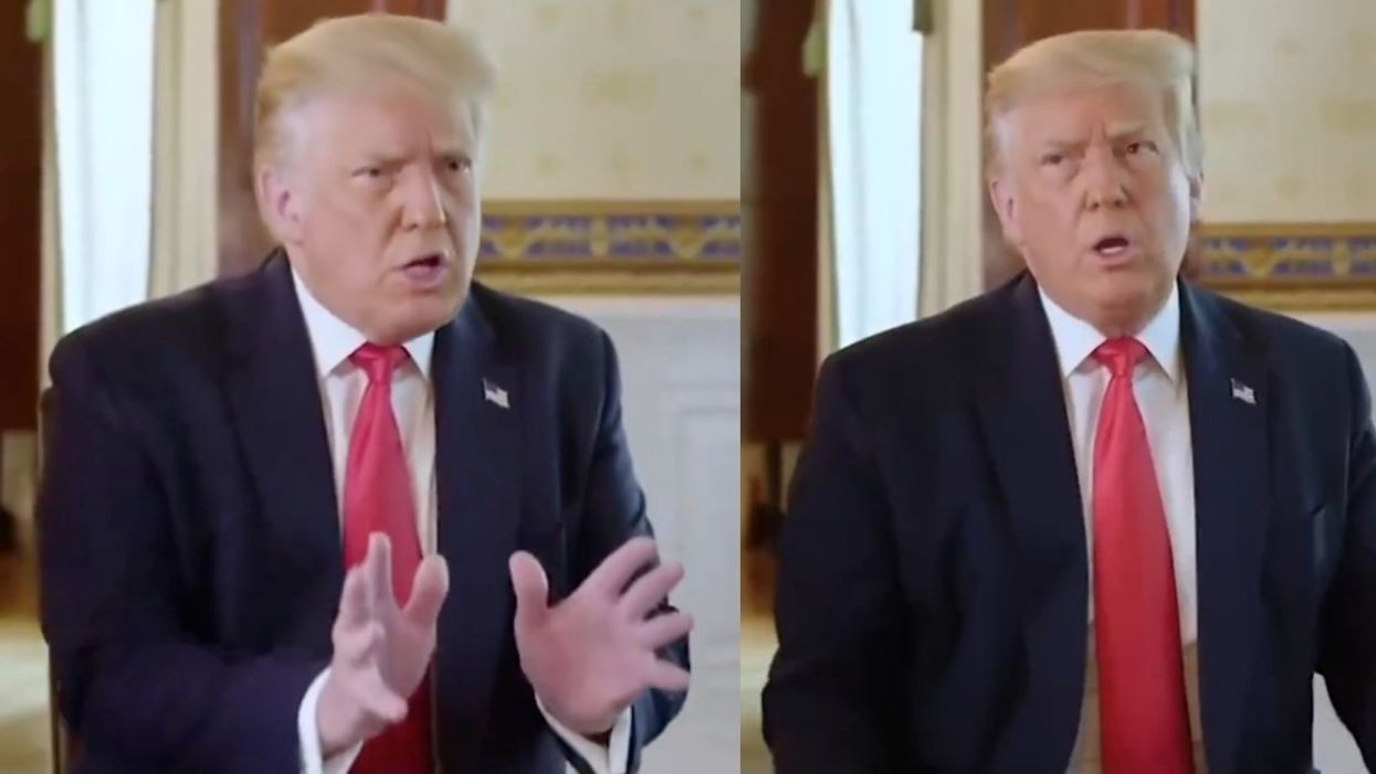 Donald Trump answering questions from Jonathan Swan on 2020 episode of Axios on HBO