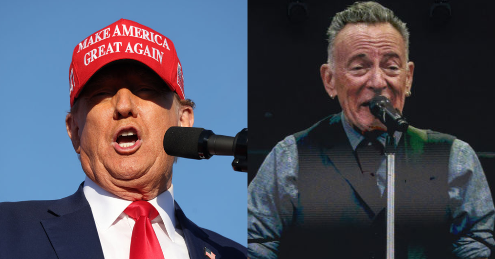 Donald Trump at New Jersey rally; Bruce Springsteen