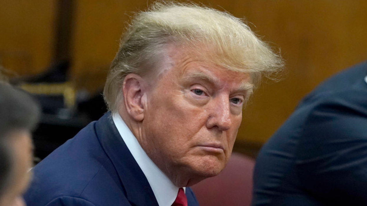 Donald Trump during his arraignment