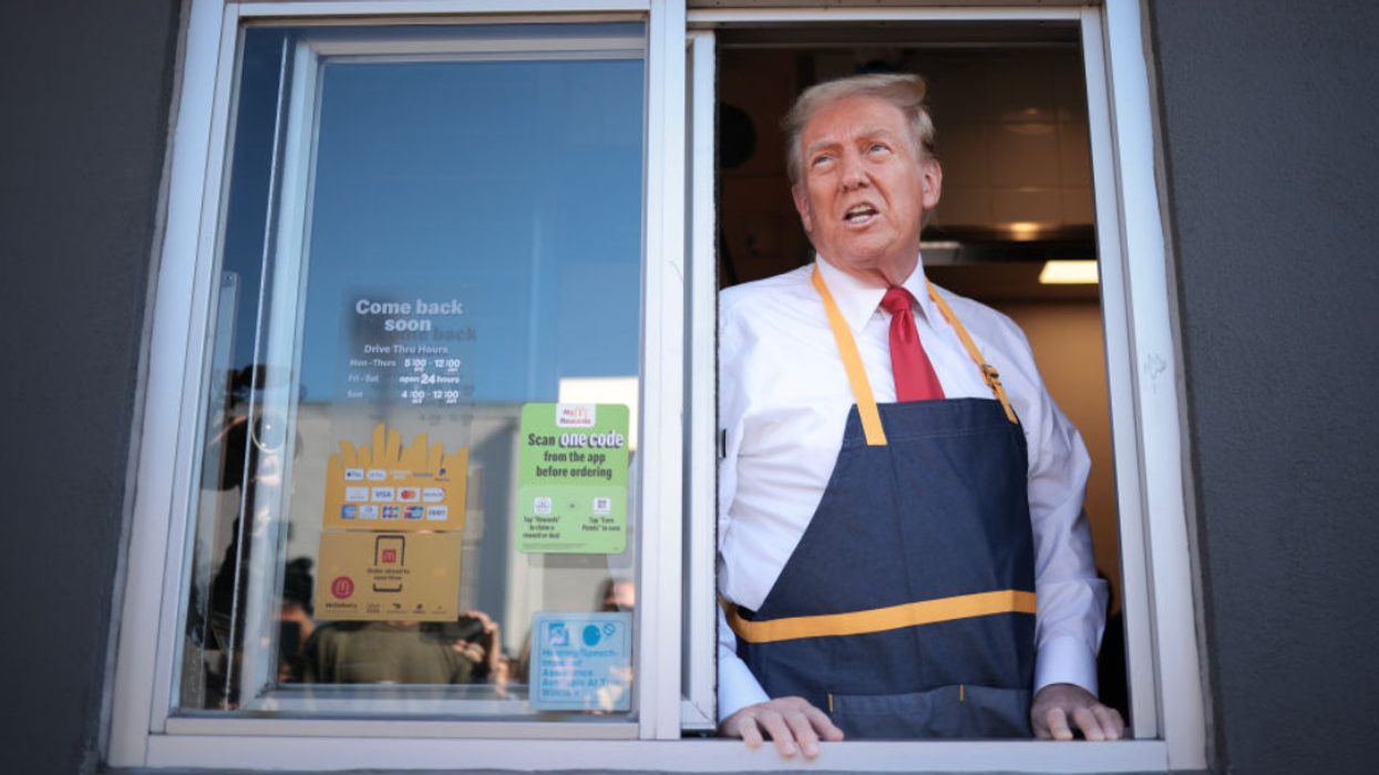 Donald Trump during his McDonald's photo op