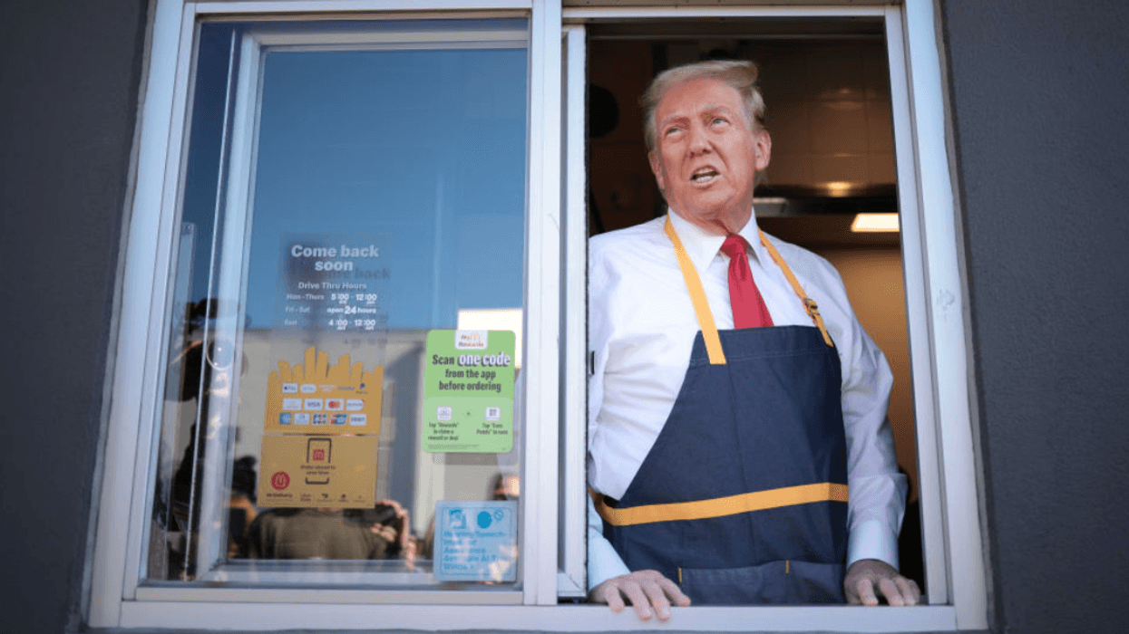 Donald Trump during his McDonald's photo op