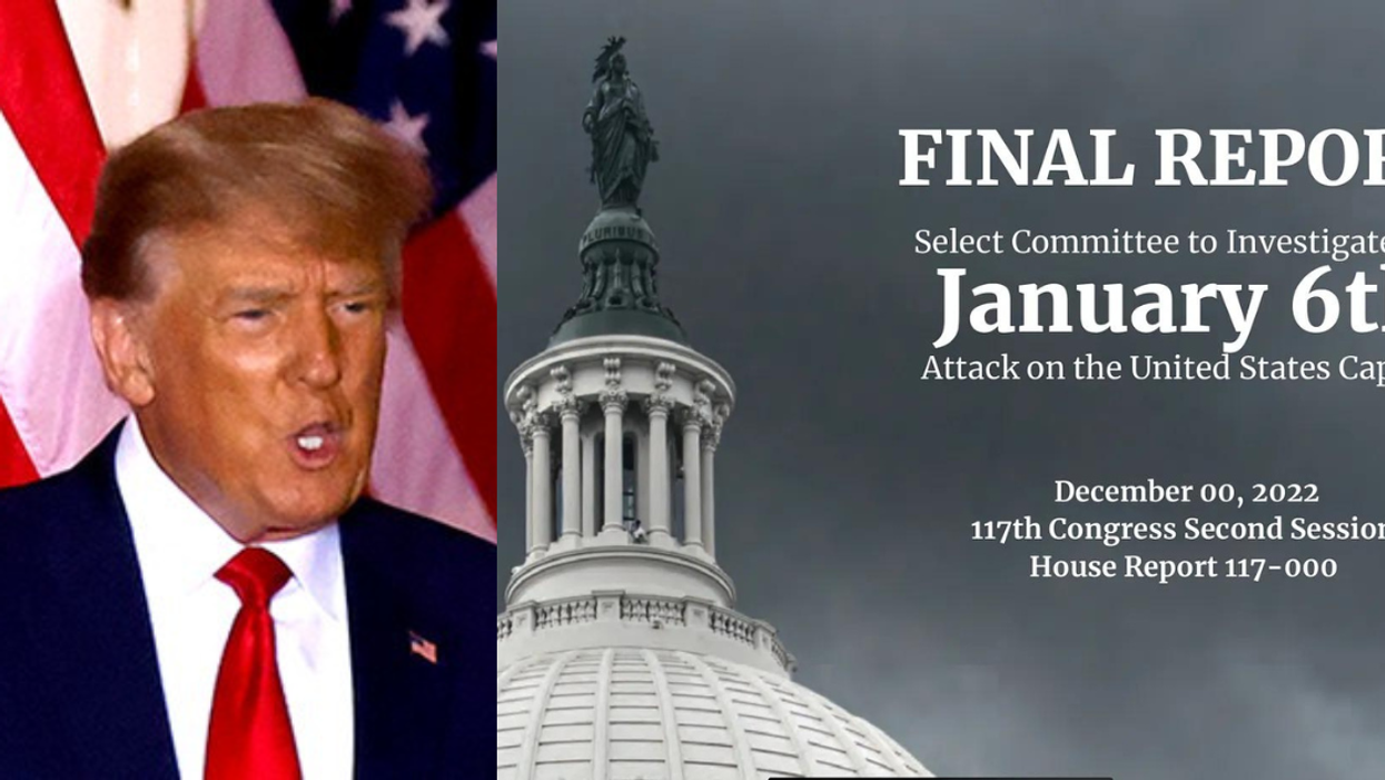 Donald Trump; graphic for House January 6 Committee final report
