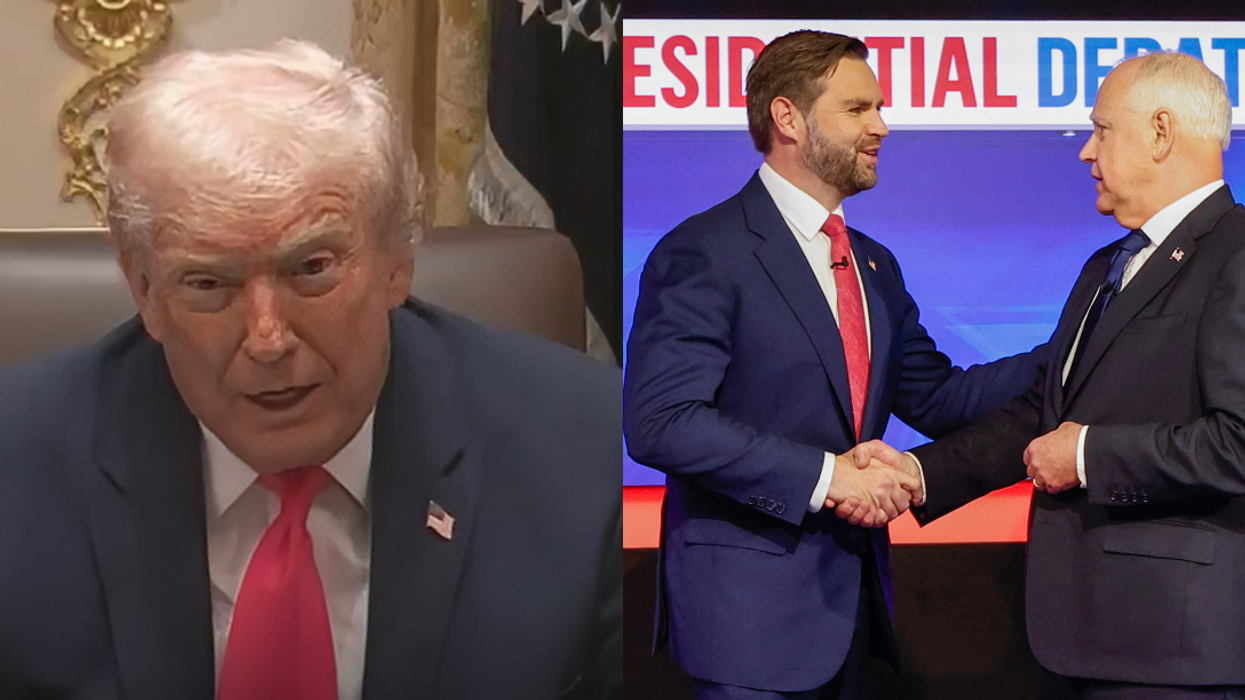 Donald Trump; JD Vance and Tim Walz