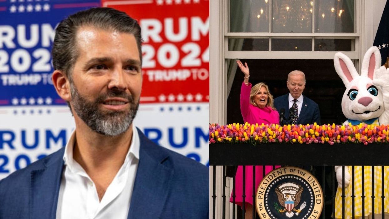 Donald Trump Jr. / President Joe Biden, First Lady Jill Biden and a White House Easter bunny