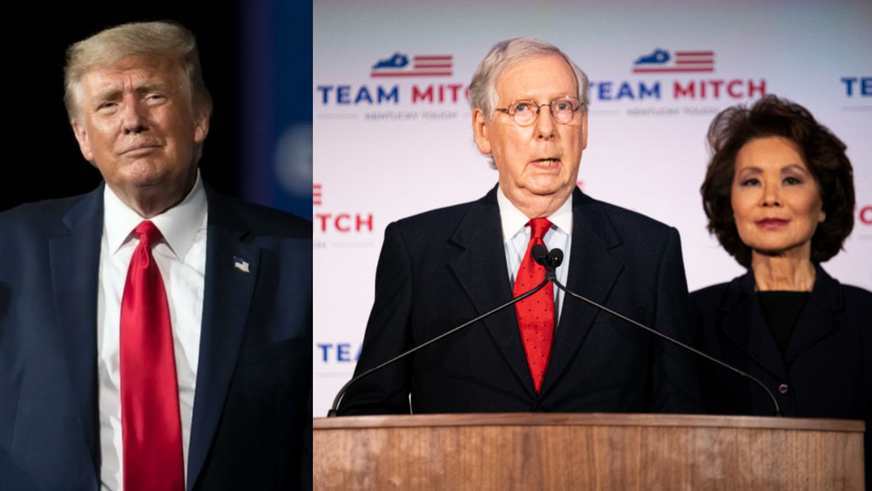 Donald Trump; Mitch McConnell and Elaine Chao
