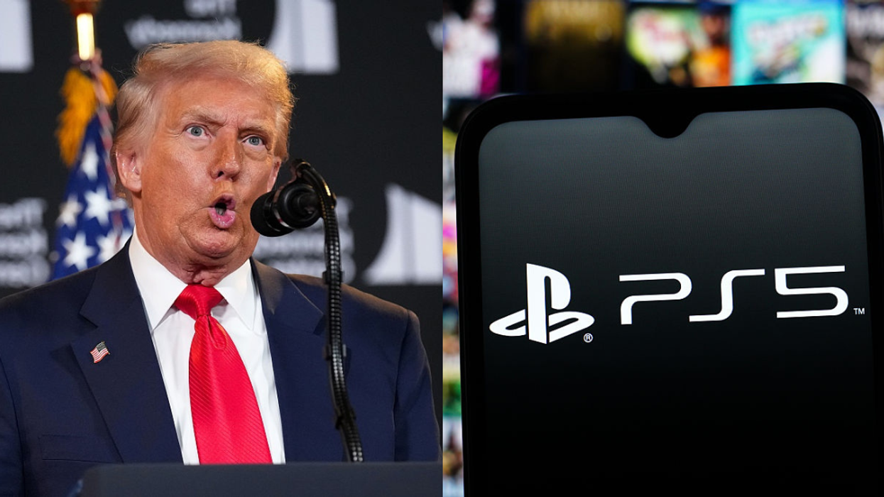 Donald Trump; Playstation 5 logo