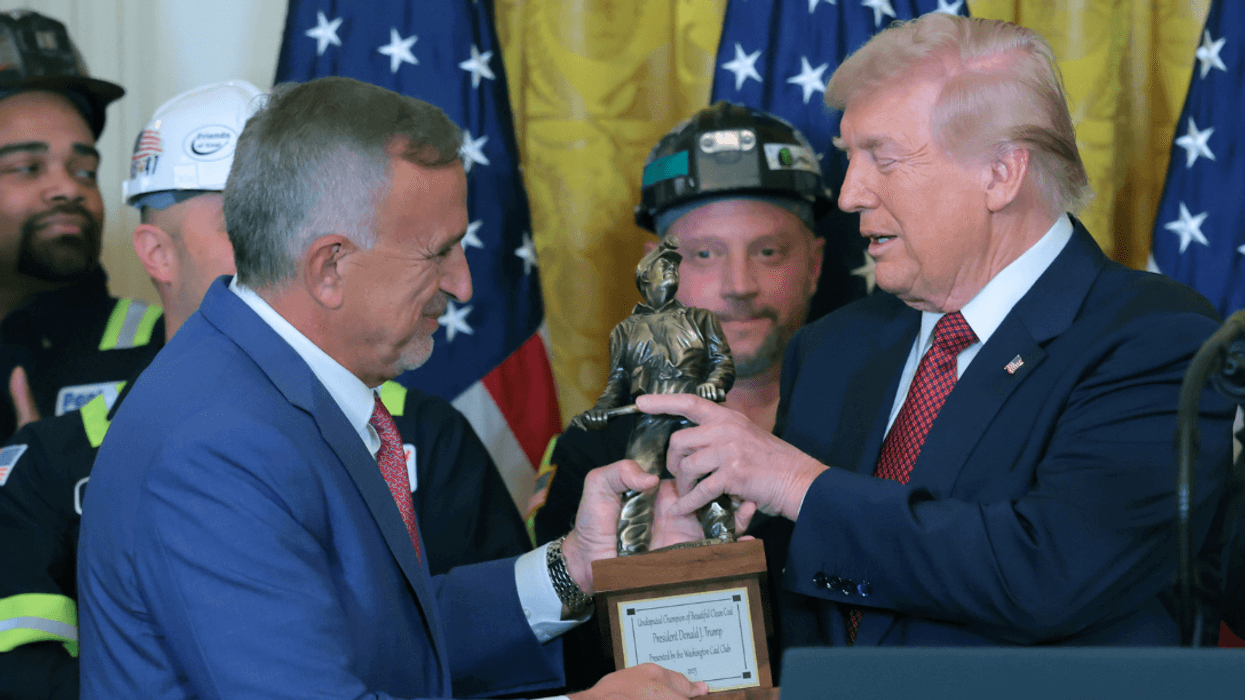 Donald Trump receiving "Undisputed Champion of Coal" award