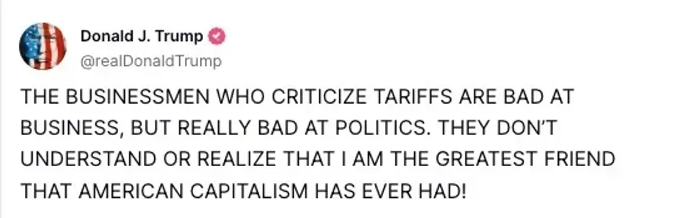 Donald Trump's Truth Social post