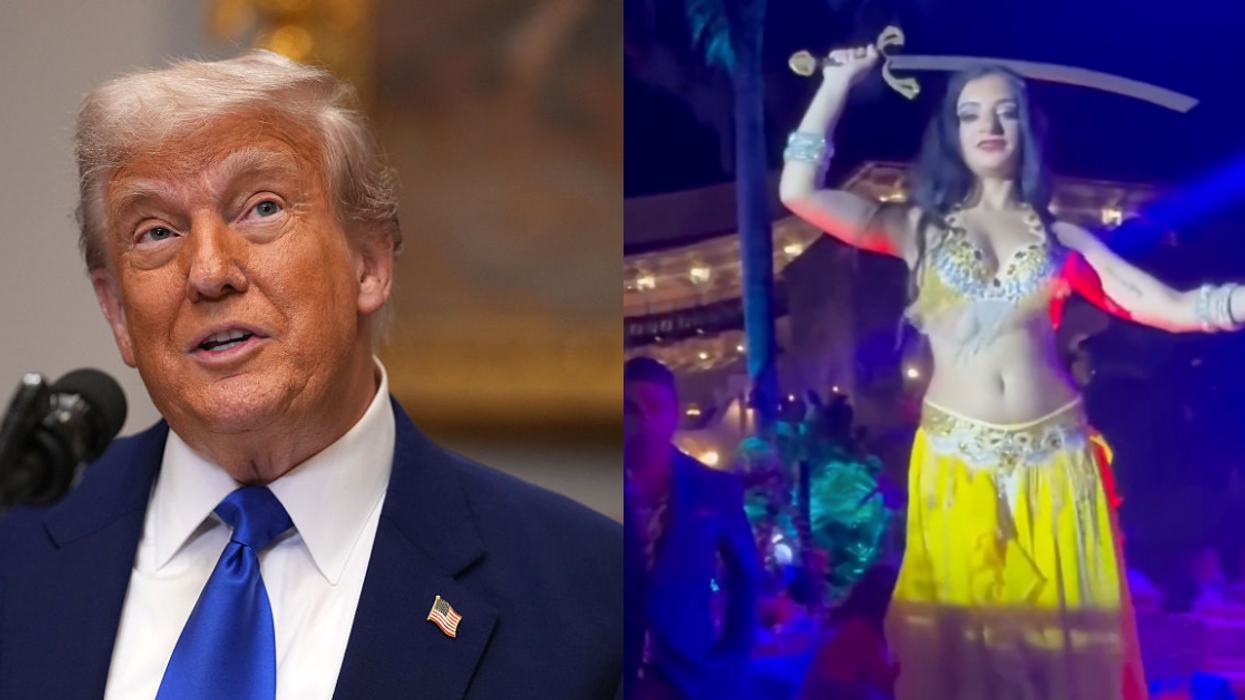 Donald Trump; Screenshot from Mar-a-Lago "Arabian Nights" party