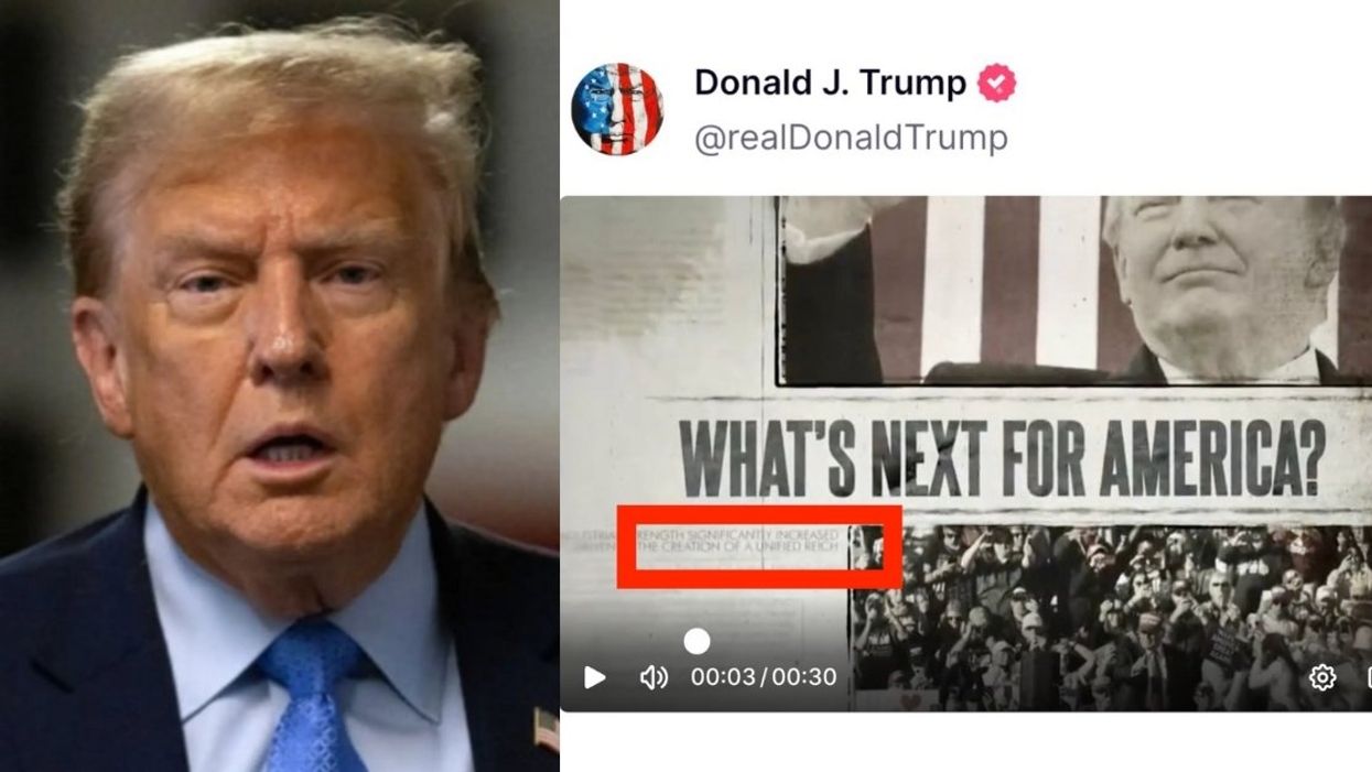 Donald Trump; Screenshot from Trump's "Unified Reich" post